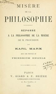 Cover of Misère de la philosophie