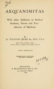 Cover of Aequanimitas