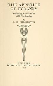 Cover of The appetite of tyranny