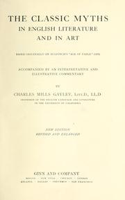 Cover of The classic myths in English literature and in art