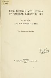 Cover of Recollections and Letters of Robert E. Lee