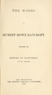 Cover of The works of Hubert Howe Bancroft