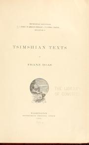 Cover of Tsimshian texts
