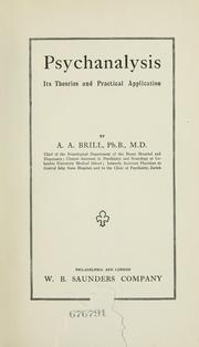 Cover of Psychanalysis, its theories and practical application