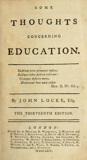 Cover of Some thoughts concerning education