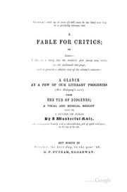 Cover of A fable for critics
