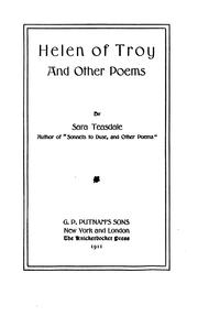 Cover of Helen of Troy, and other poems