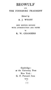 Cover of Beowulf, with the Finnsburg fragment