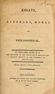 Cover of Essays, literary, moral & philosophical