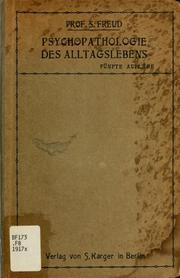 Cover of Zur psychopathologie des alltagslebens (The psychopathology of everyday life)