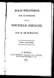 Cover of Essai politique sur le royaume de la Nouvelle-Espagne