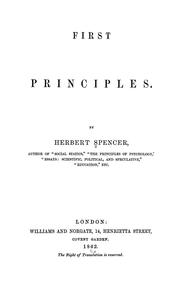 Cover of First principles