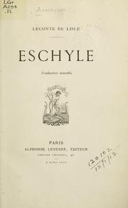Cover of Eschyle
