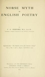 Cover of Norse myth in English poetry
