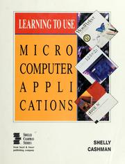 Cover of Learning to use microcomputer applications