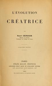 Cover of L'Évolution créatrice