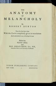 Cover of The anatomy of melancholy