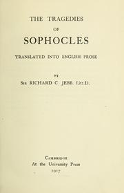 Cover of The tragedies of Sophocles