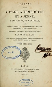 Cover of Journal d'un voyage à Temboctou et à Jenné, dans l'Afrique centrale