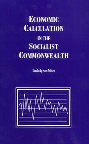 Cover of Economic Calculation In the Socialist Commonwealth