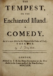 Cover of The Tempest or The Enchanted Island