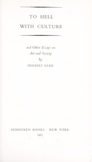 Cover of To hell with culture, and other essays on art and society
