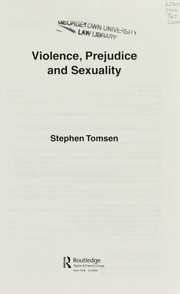 Cover of Violence, prejudice and sexuality
