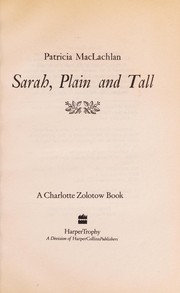 Cover of Sarah, plain and tall