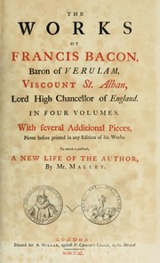 Cover of The works of Francis Bacon