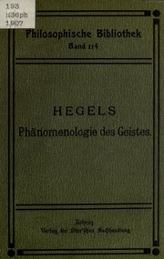 Cover of Phänomenologie des Geistes