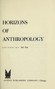 Cover of Horizons of Anthropology