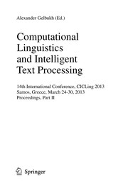 Cover of Computational Linguistics and Intelligent Text Processing
