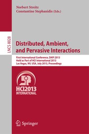 Cover of Distributed, Ambient, and Pervasive Interactions