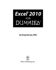 Cover of Excel 2010 For Dummies