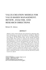 Cover of Advances in management accounting