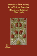 Cover of Directions for cookery in its various branches
