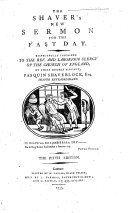 Cover of The Shaver's new sermon for the fast day
