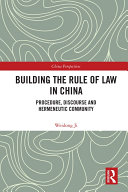 Cover of Building the Rule of Law in China