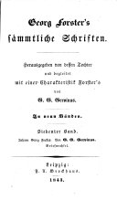 Cover of Georg Forster's sämmtliche Schriften