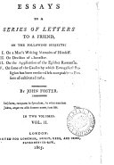 Cover of Essays in a series of letters to a friend