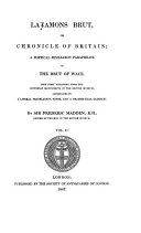 Cover of Layamons Brut, or Chronicle of Britain
