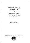 Cover of Mystagogus poeticus, or, The muses interpreter