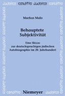 Cover of Behauptete Subjektivität