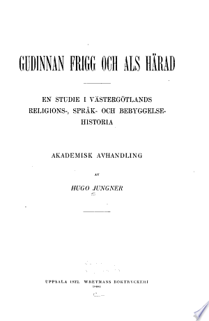 Cover of Gudinnan Frigg och Als härad