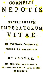 Cover of Vitae excellentium imperatorum