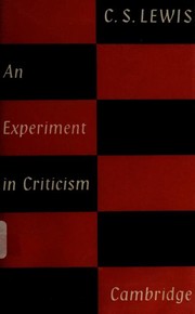 Cover of An Experiment in Criticism