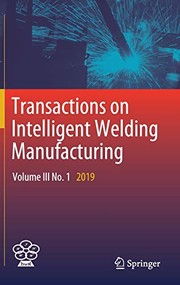 Cover of Transactions on Intelligent Welding Manufacturing