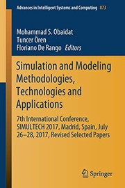 Cover of Simulation and Modeling Methodologies, Technologies and Applications
