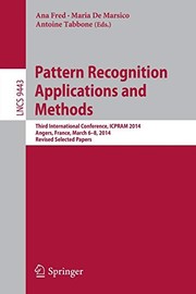 Cover of Pattern Recognition Applications and Methods