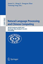 Cover of Natural Language Processing and Chinese Computing